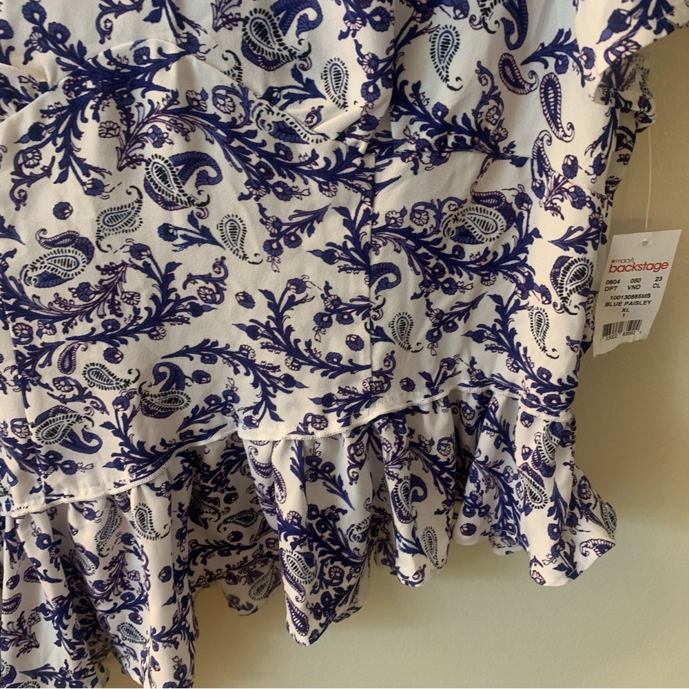 Maison Jules Paisley Asymmetric Hem Blouse - Picture 6 of 10